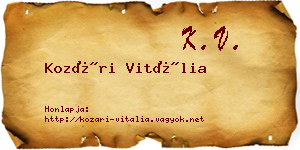 Kozári Vitália névjegykártya